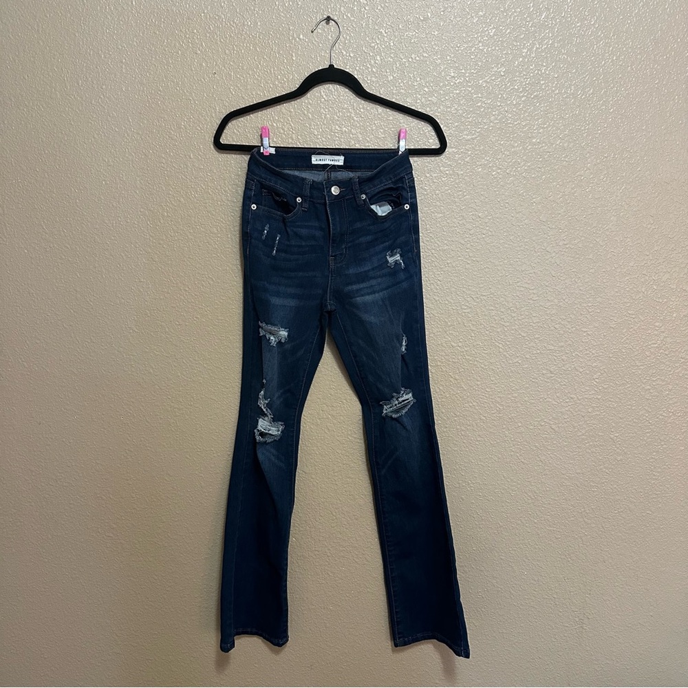 Almost Famous Blue Flare Wide Leg Jeans